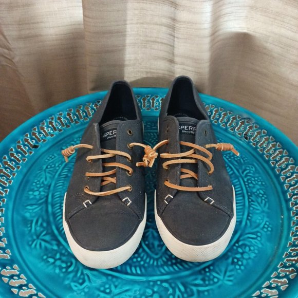 Women's Sperry Topsider Canvas Blue Pier View Sneakers 10M - Picture 1 of 7